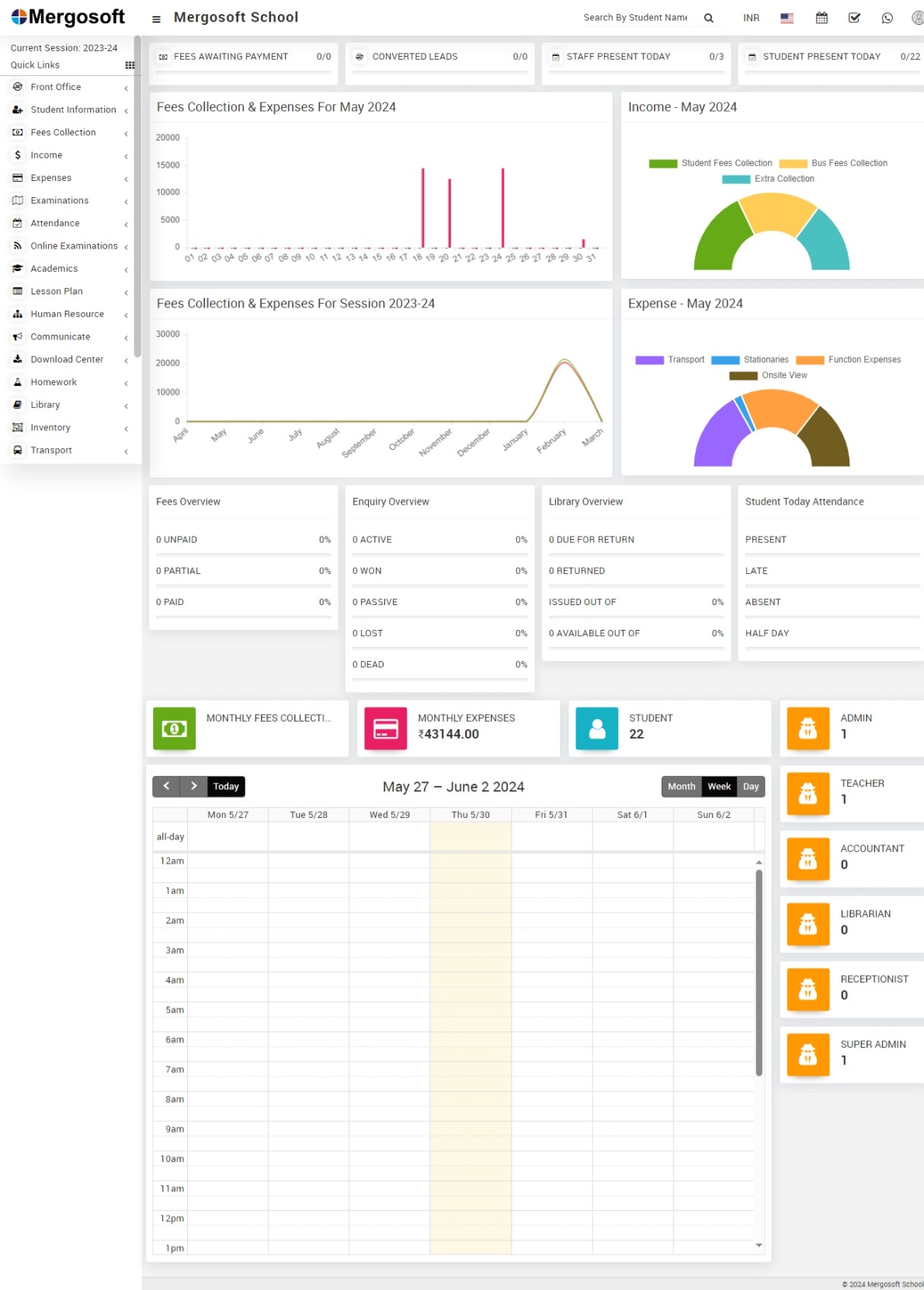 school-mergosoft mergosoft school dashboard